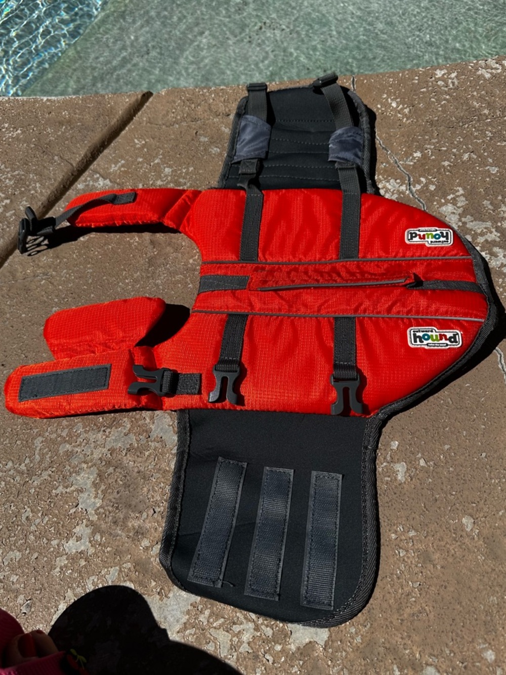 Outward Hound Orange and Gray Dog Life Jacket - Picture 11 of 12